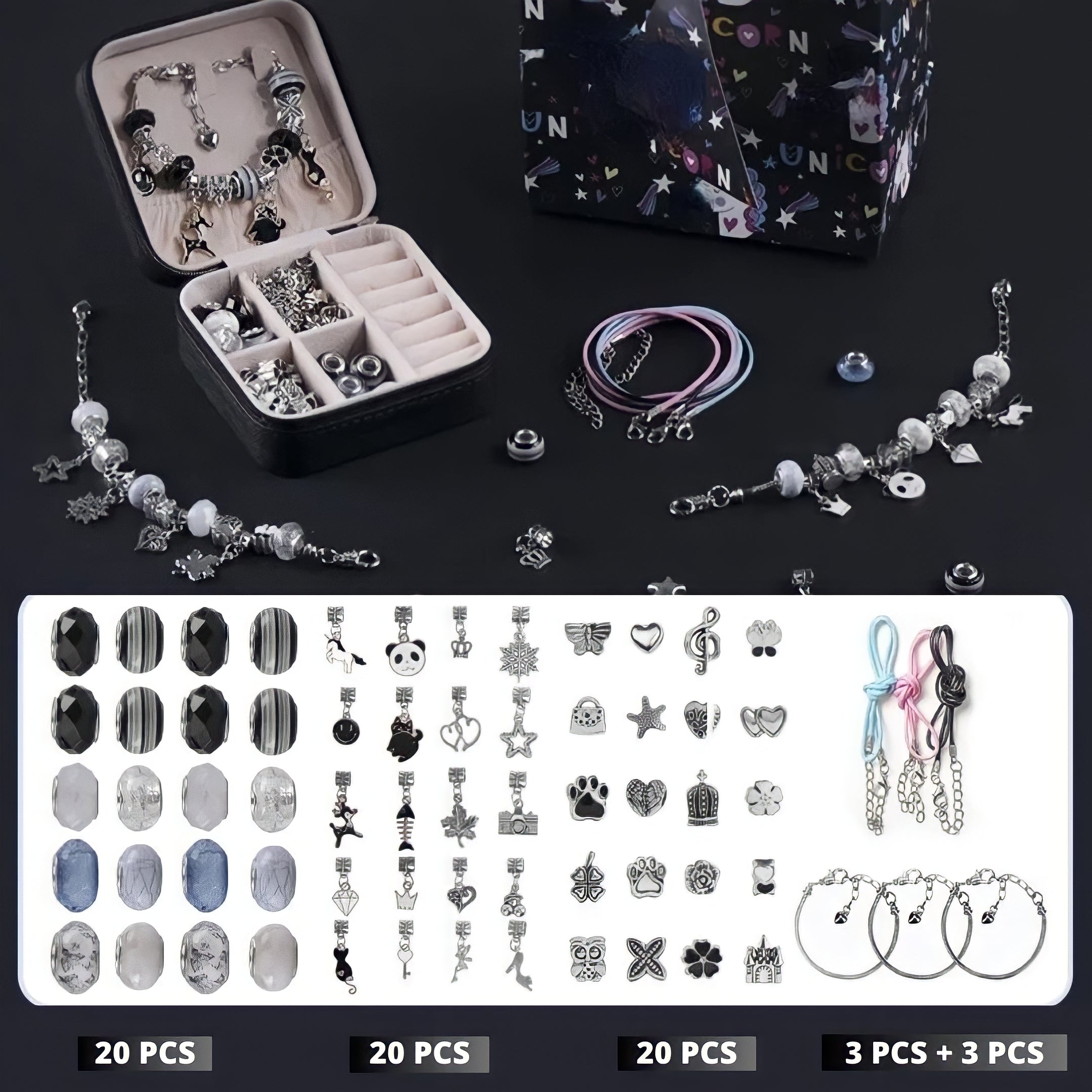 KidsCraft™ - Kit de création de bijoux pour filles | Thème Sombre