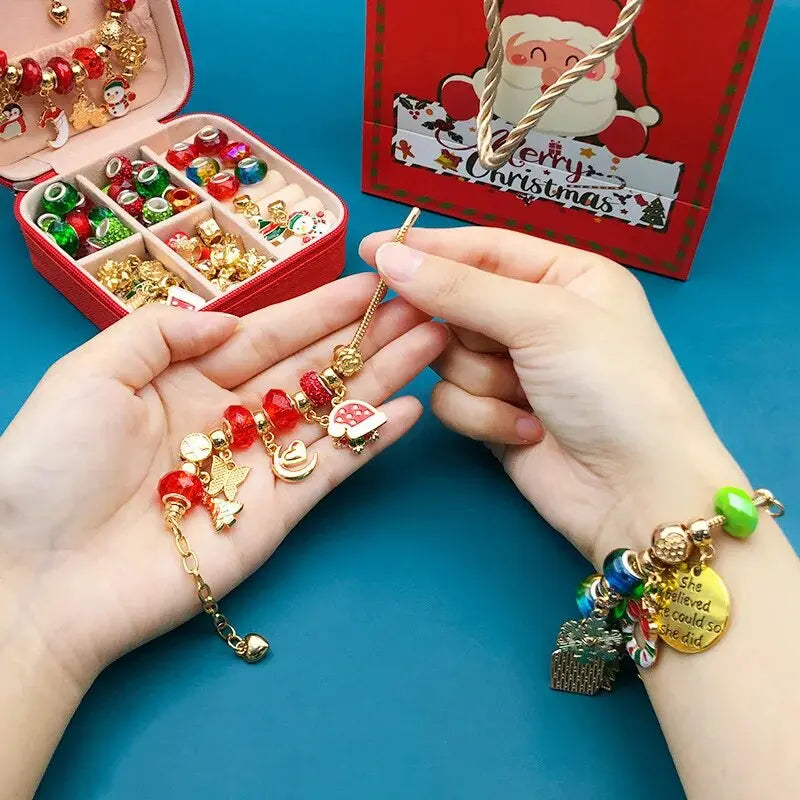 Charm Bracelet Making Kit for Girls,Gift Box 66 Pcs of Jewelry Making Kit for 6-12 Girls Birthday Christmas Gift Girls Bracelet Bébé Précieux