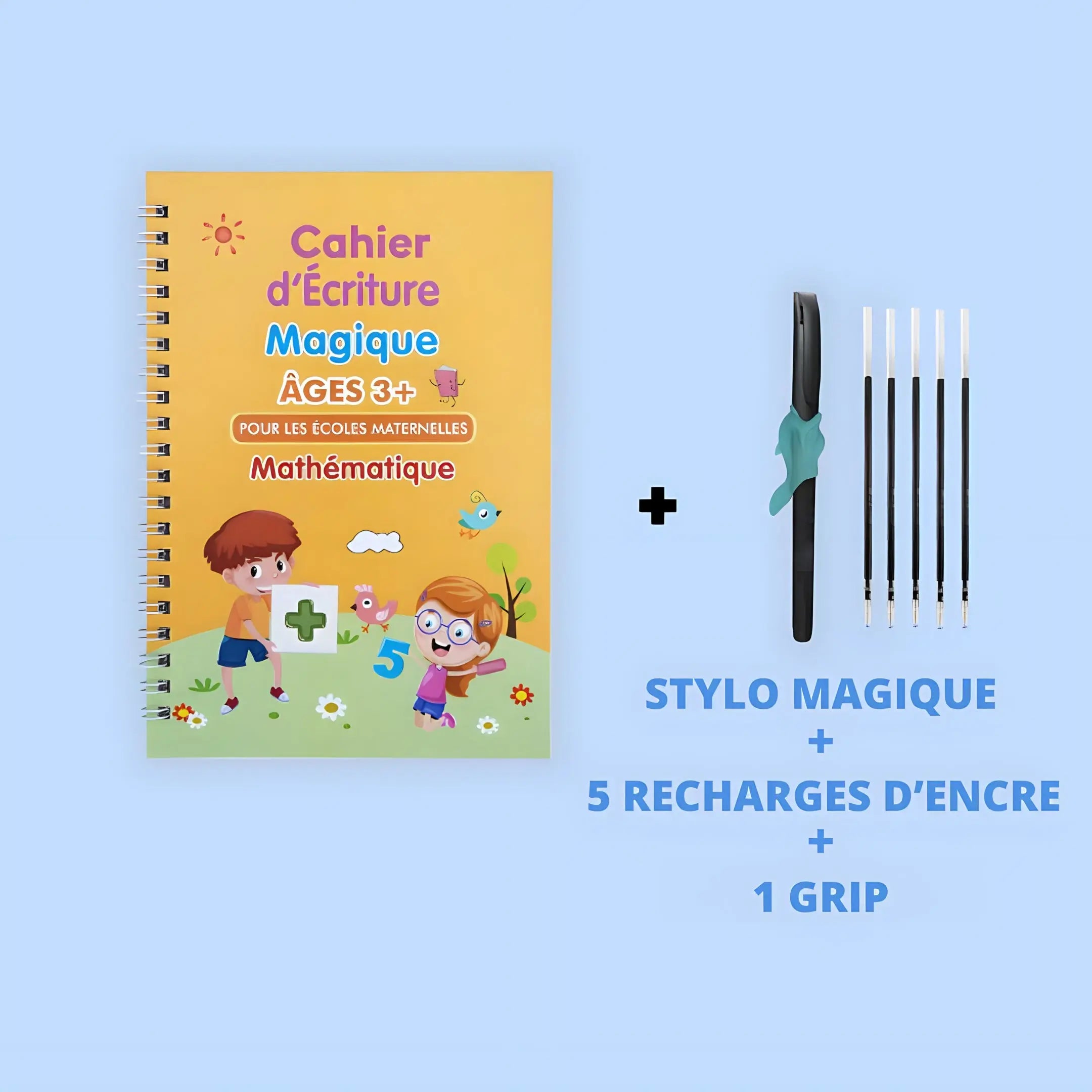 MagicBook™ - Cahiers Réutilisables avec Rainures (+GRIP STYLO OFFERT) –  Bébé Précieux