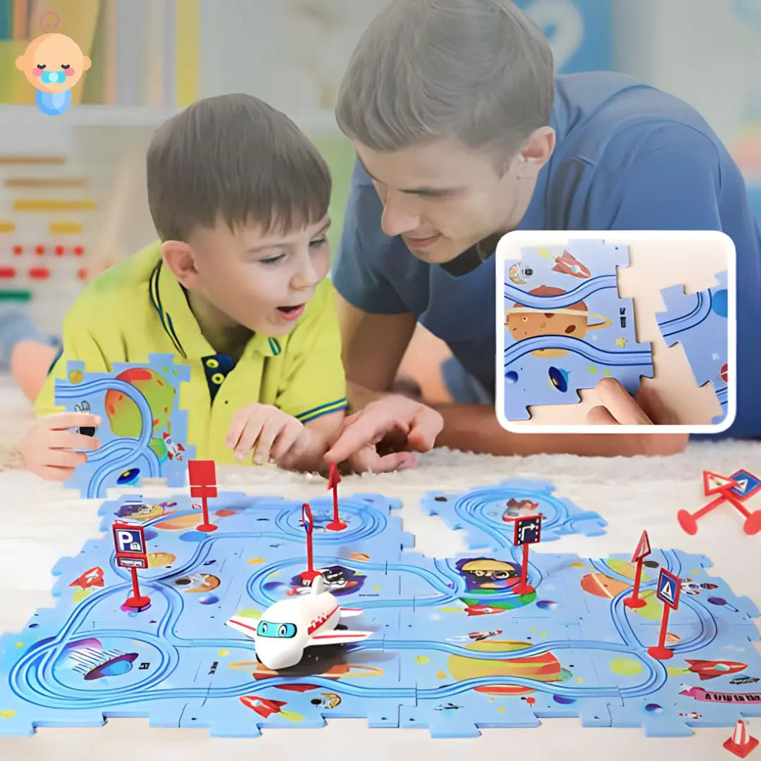 PuzzleRace™ - Puzzle piste de voiture pour enfants Bébé Précieux