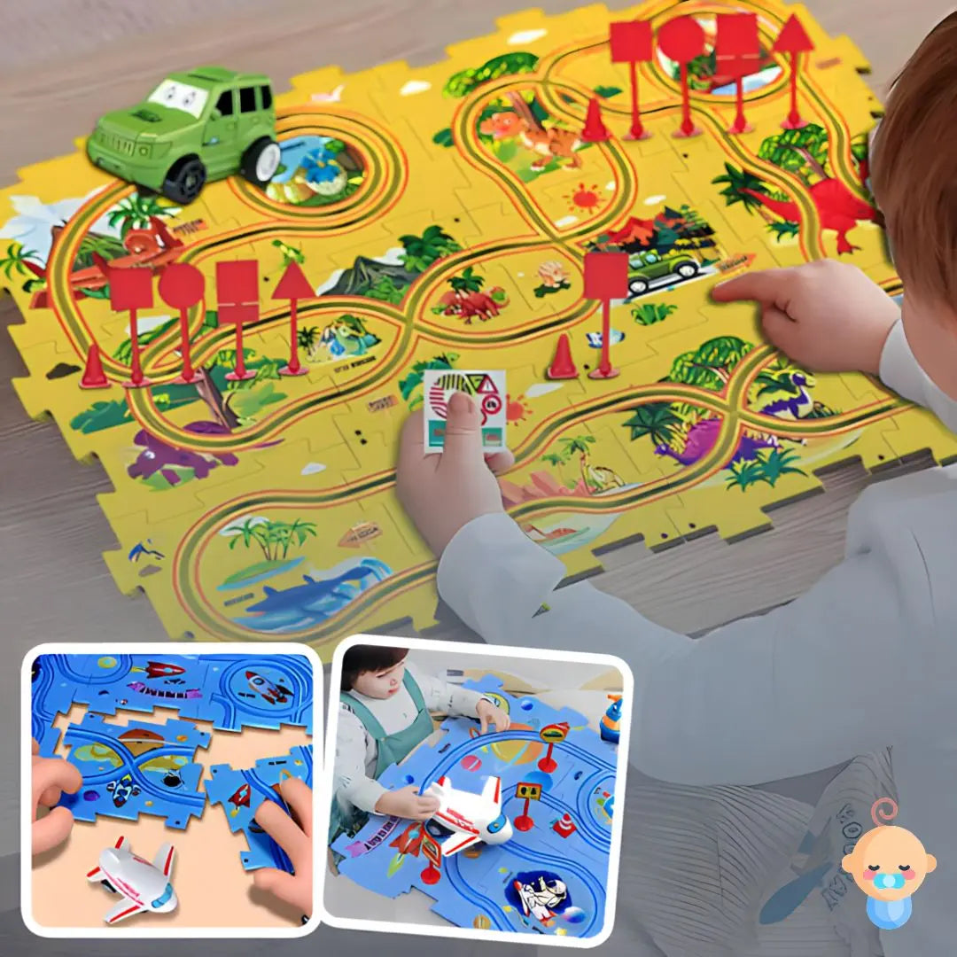 PuzzleRace™ - Puzzle piste de voiture pour enfants Bébé Précieux