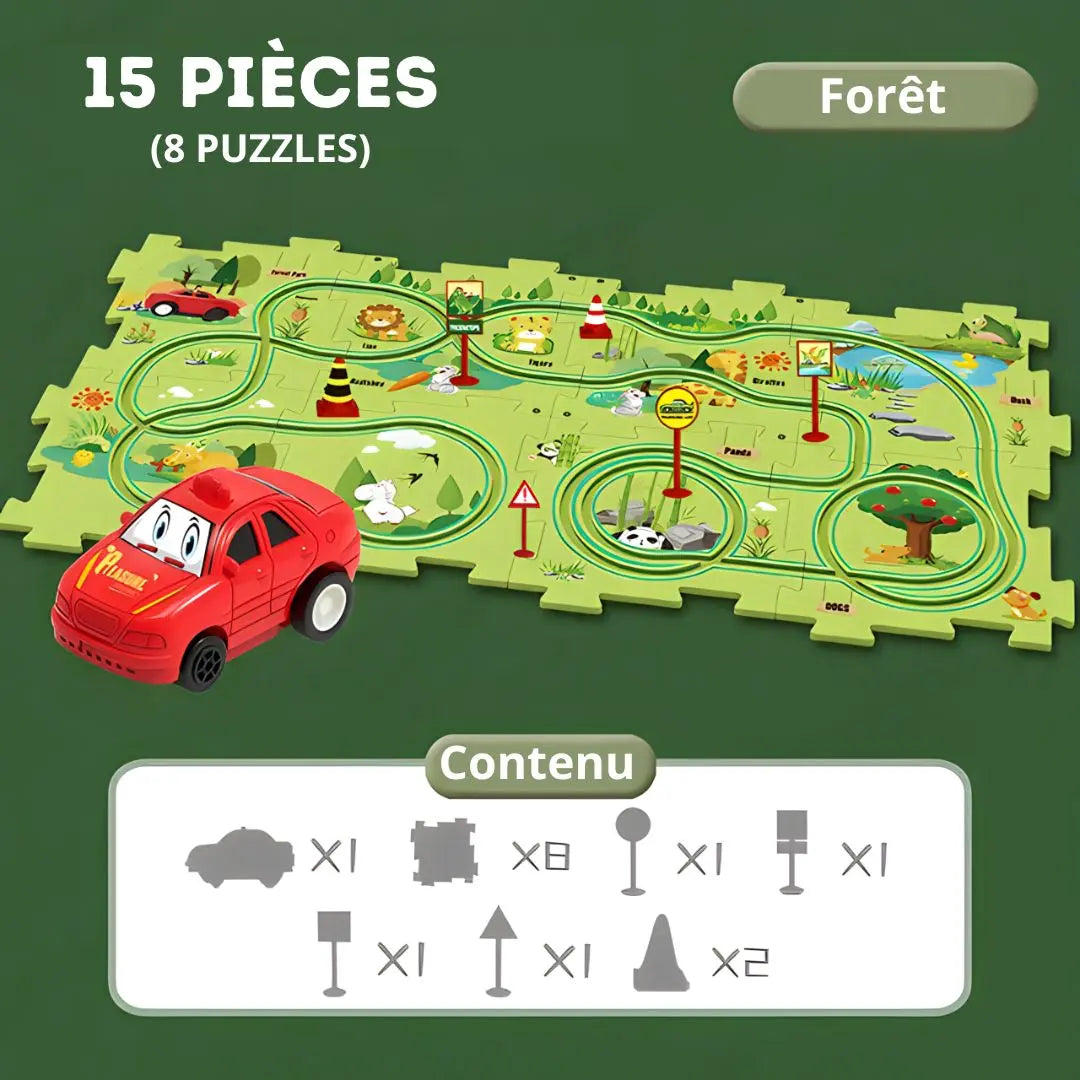 PuzzleRace™ - Puzzle piste de voiture pour enfants Bébé Précieux